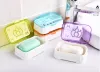Creative transparent soap box with lid for draining water, large soap box rack, double-layer plastic soap box for bathroom details Picture